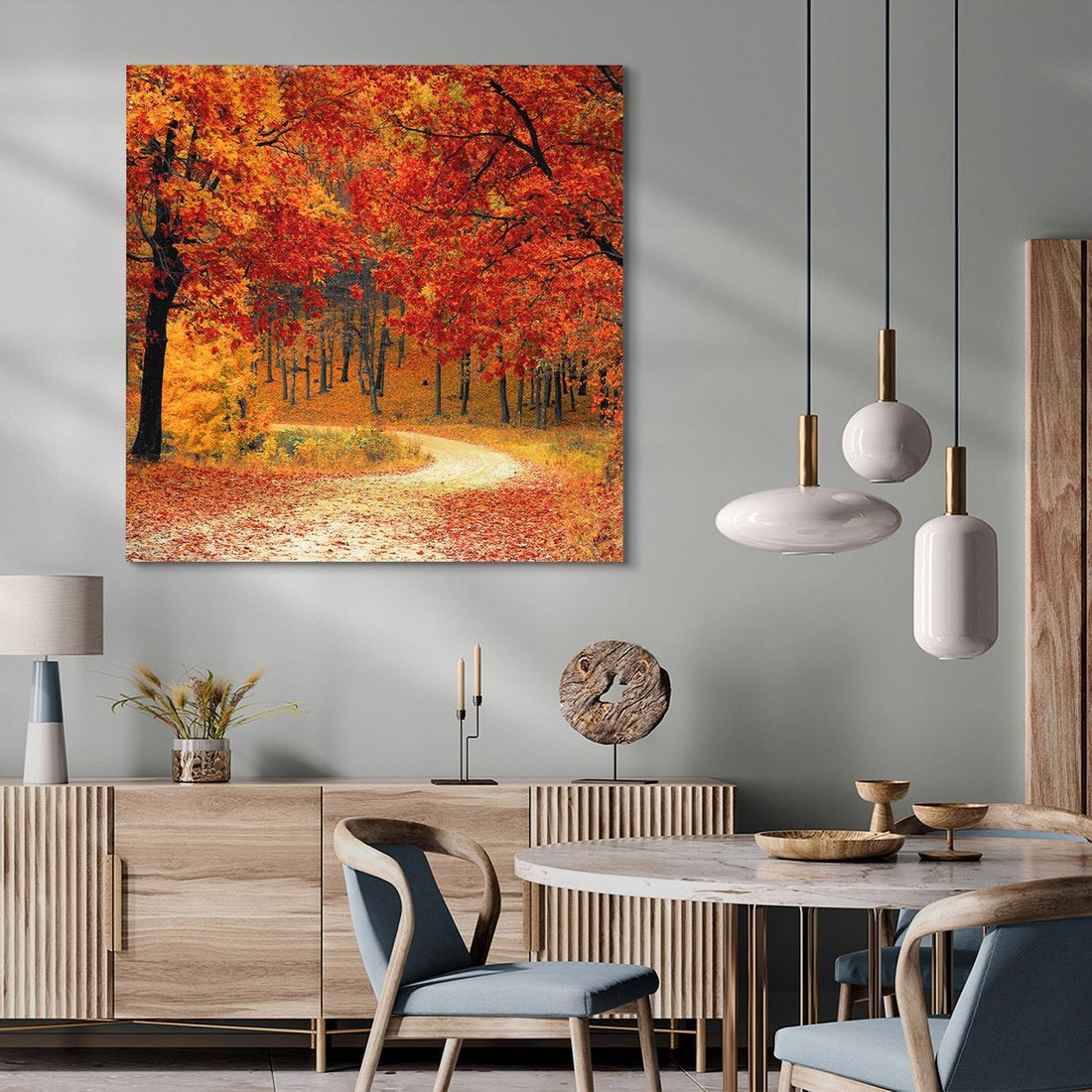 Obraz na płótnie 70x70 - Jesienna melodia lasu - jesień, las