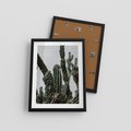 Plakat w ramie 30x40 - Boho oaza wśród kaktusów - kaktusy, pustynia - rama czarna