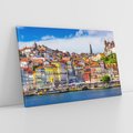 Obraz na płótnie 120x80 - Kolorowa Przystań - nadmorskie miasto, kolorowe budynki