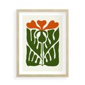 Plakat w ramie 50x70 - Minimalistyczny Urok Kwiatu - kwiat, sztuka nowoczesna - rama drewno