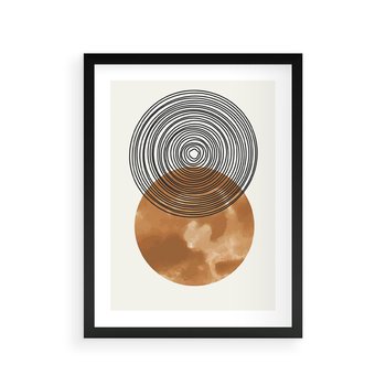 Plakat w ramie 40x50 - Taniec Okręgów - boho obraz, geometria - rama czarna