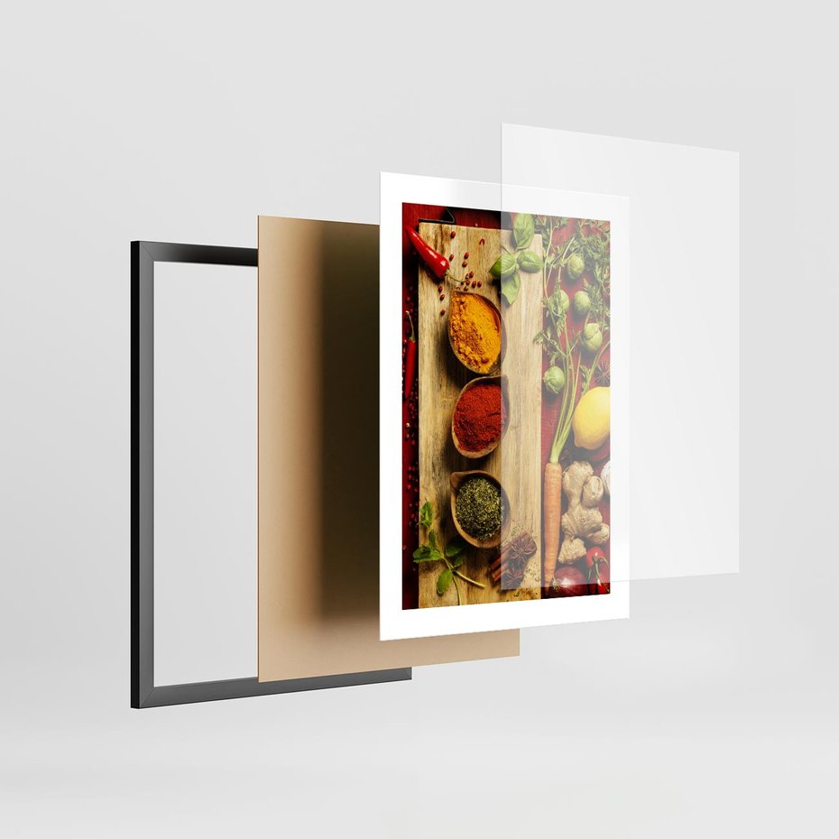 Plakat w ramie 30x40 - Smakowy Zmysł - przyprawy, kuchnia - rama czarna