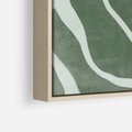 Obraz w ramie 70x100 - Zieleń Odpoczynku - zielony plakat, nieregularne splątane linie - rama drewno