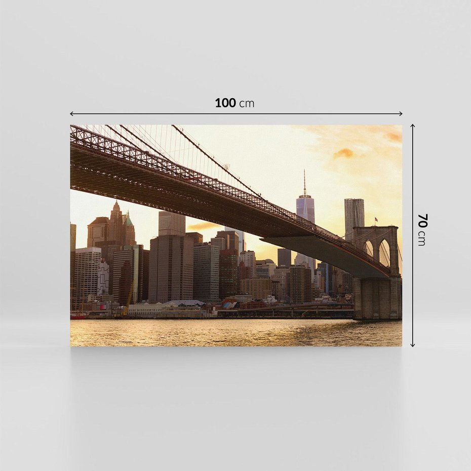 Obraz na płótnie 100x70 - ikoniczna panorama Nowego Jorku - most, Nowy Jork