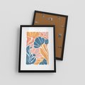 Plakat w ramie 30x40 - Wibracje Kolorowych Wiatrów - kwiaty, pastelowe kolory - rama czarna