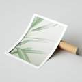 Plakat bez ramy 30x40 - Minimalistyczna Tropikalna Harmonia - tropikalna roślina, zielone liście