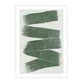 Plakat bez ramy 40x50 - Zielone Refleksje - abstrakcja, zgaszony zielony kolor