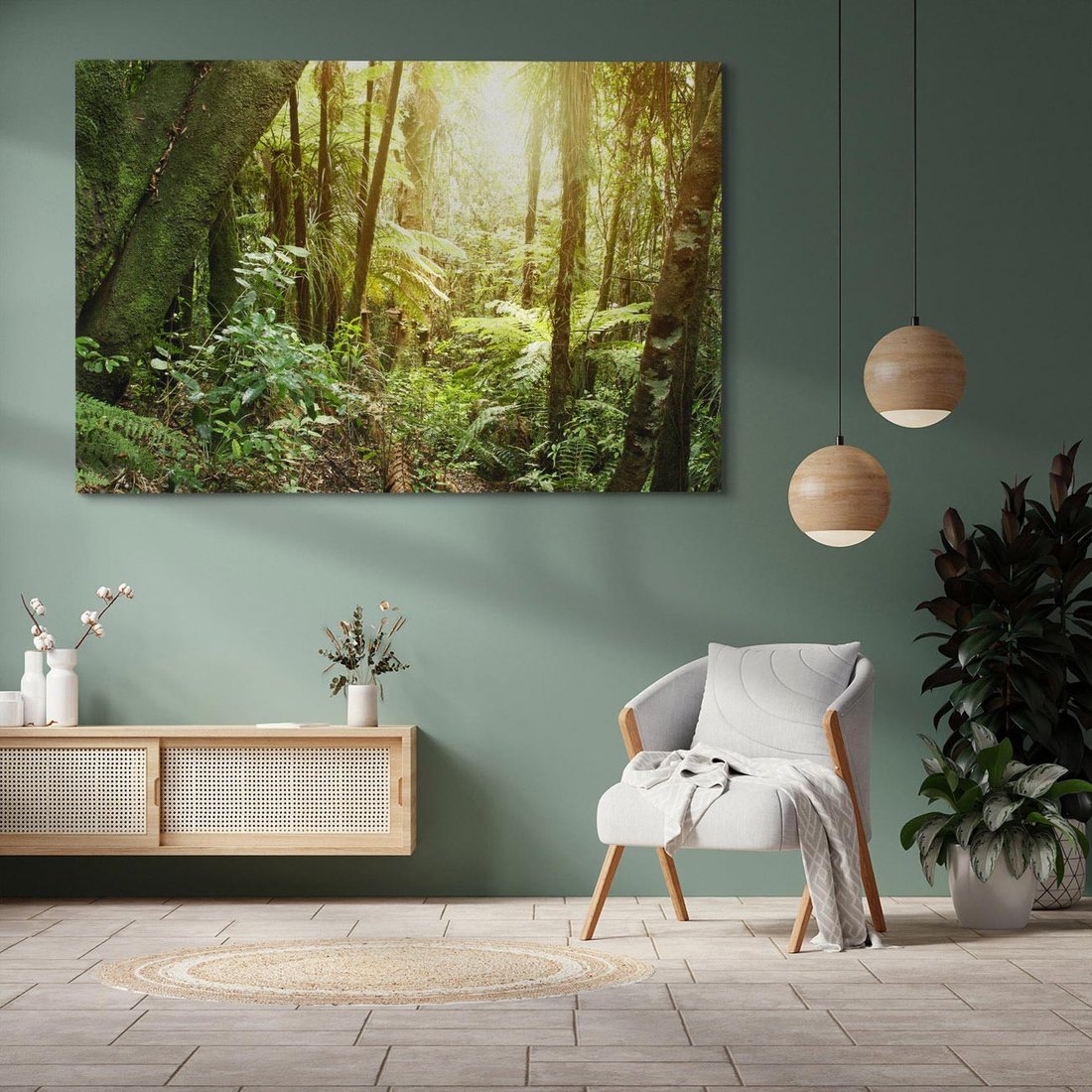 Obraz na płótnie 120x80 - Uroczysty Las Drzew - las, drzewa