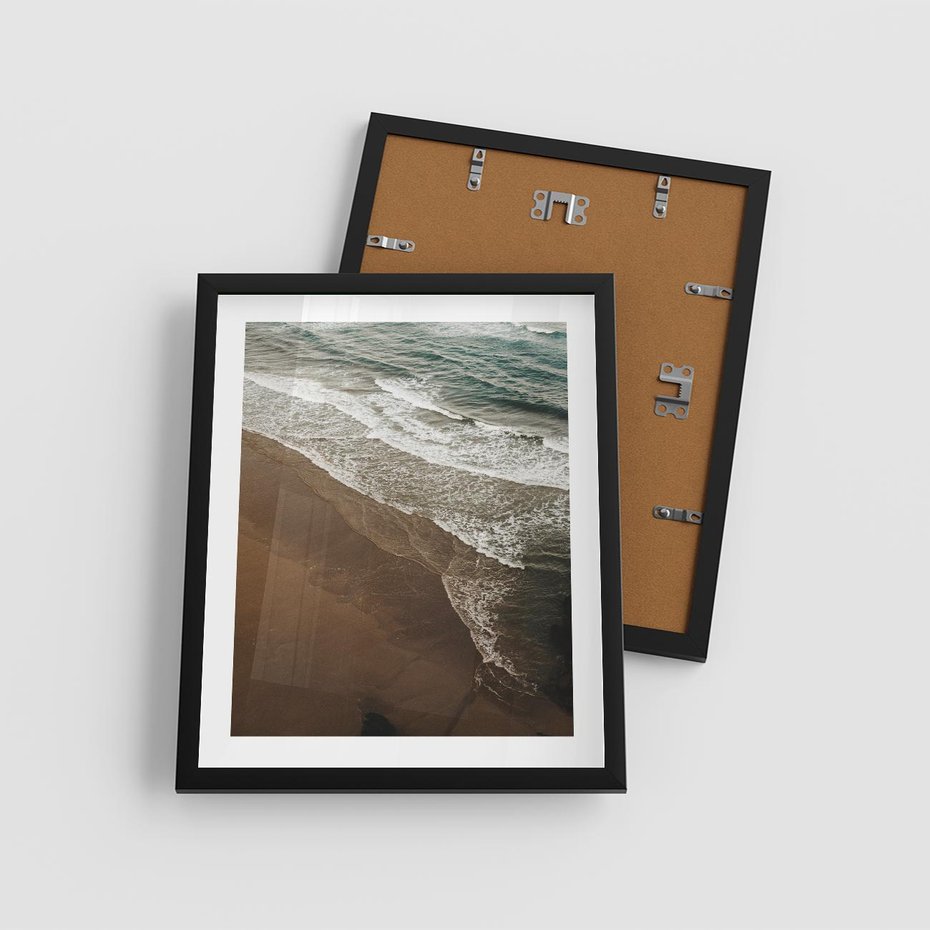 Plakat w ramie 40x50 - Spokój nad plażą - plaża, morze - rama czarna