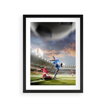 Plakat w ramie 50x70 - Ekscytacja Sportowego Świata - gol, mecz - rama czarna