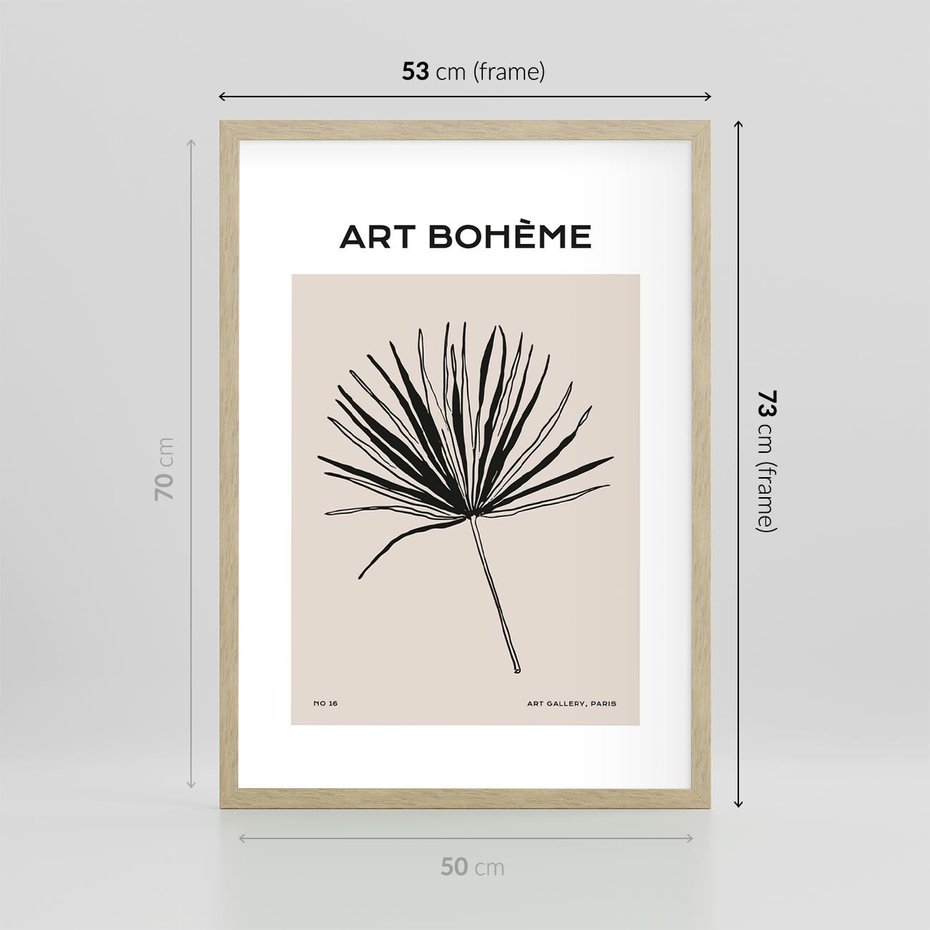 Plakat w ramie 50x70 - Rozkwitające Boho Kształty - boho sztuka, plakat - rama drewno