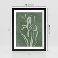 Plakat w ramie 40x50 - Zielony Oddech - zielona abstrakcja, zgaszona zieleń - rama czarna