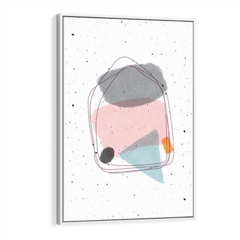 Obraz w ramie 70x100 - Migotliwa Opowieść - abstrakcyjna kompozycja, jak ręcznie malowana - rama biała