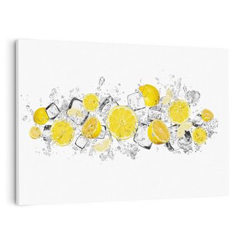 Obraz na płótnie 120x80 - Odkryj świeżość - lód, cytryny