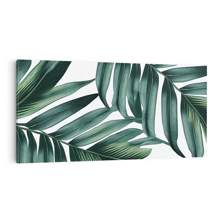 Obraz na płótnie 100x50 - Ruchome liście czasu - liście palmy, tropikalne