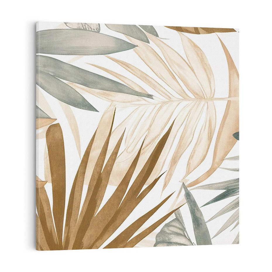 Obraz na płótnie 70x70 - Liście w Akwareli - akwarela, malowane liście