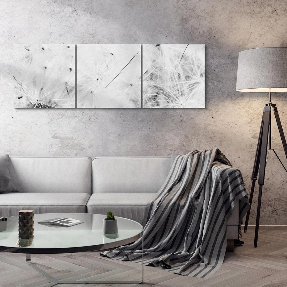Obraz na płótnie 150x50 - Zdmuchnięty Puch - dmuchawce, delikatne