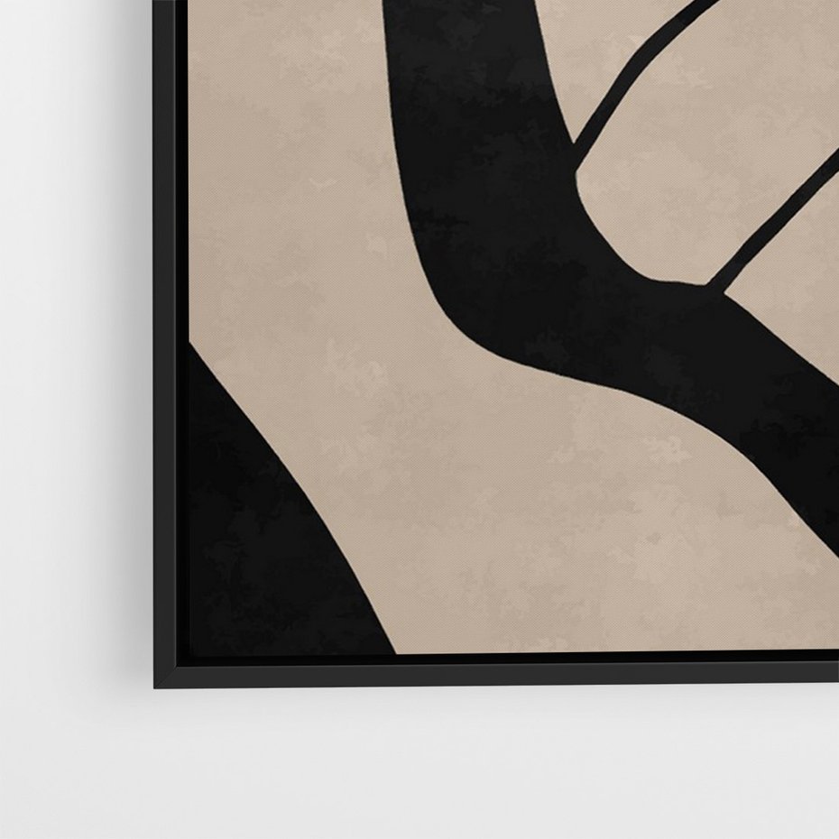 Obraz w ramie 50x70 - Obce Wariacje - abstrakcyjne linie, mroczny plakat - rama czarna