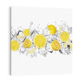 Obraz na płótnie 50x50 - Odkryj świeżość - lód, cytryny