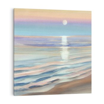 Obraz na płótnie 50x50 - Witraże roziskrzonych myśli - akwarela, zamglony wschód słońca