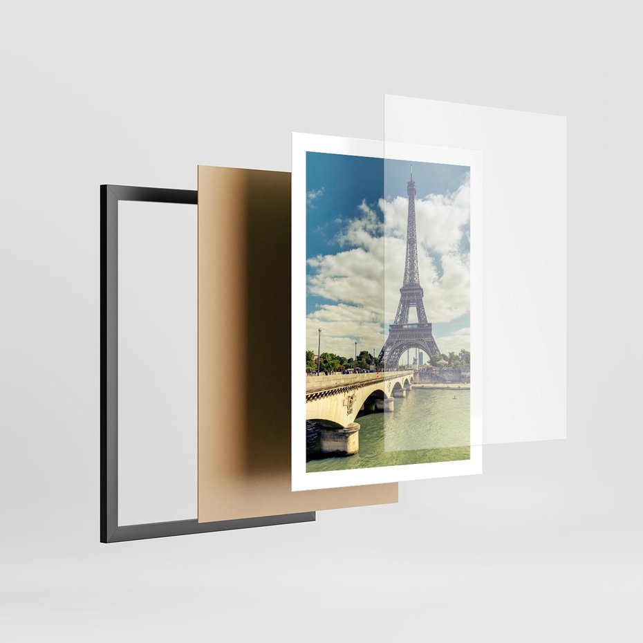 Plakat w ramie 50x70 - Wieża Eiffla - Ikona Paryża - wieża, Eiffla - rama czarna