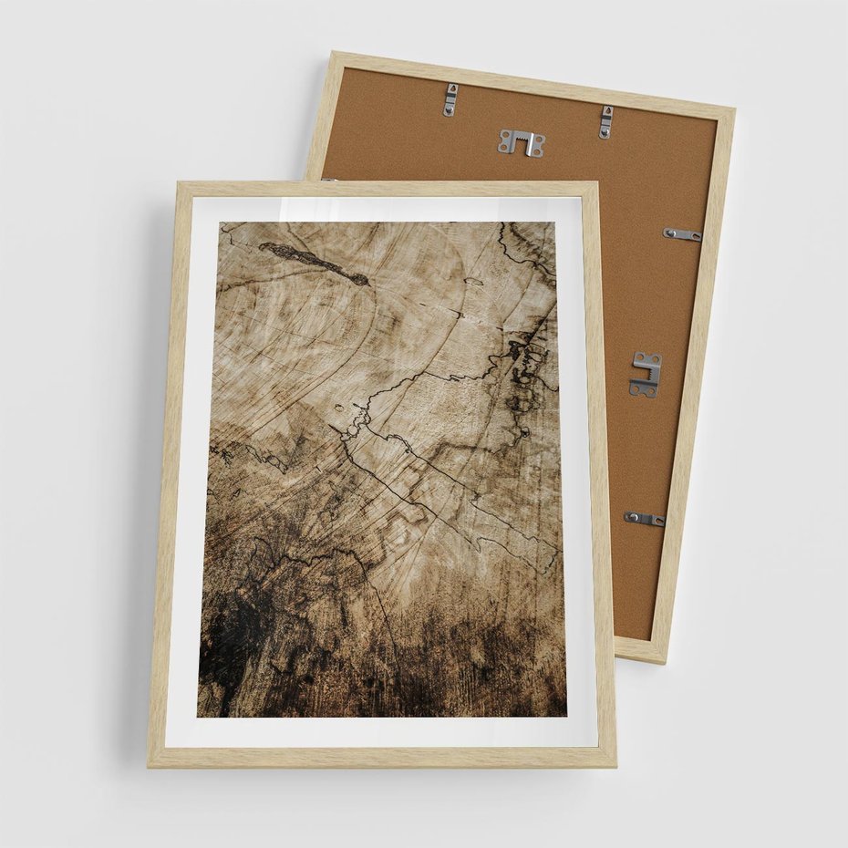 Plakat w ramie 50x70 - Słoje Natury - słoje drzewa, pieńdrzewa - rama drewno