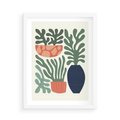Plakat w ramie 50x70 - Abstrakcyjne Roślinne Formy - nowoczesna grafika, rośliny - rama biała