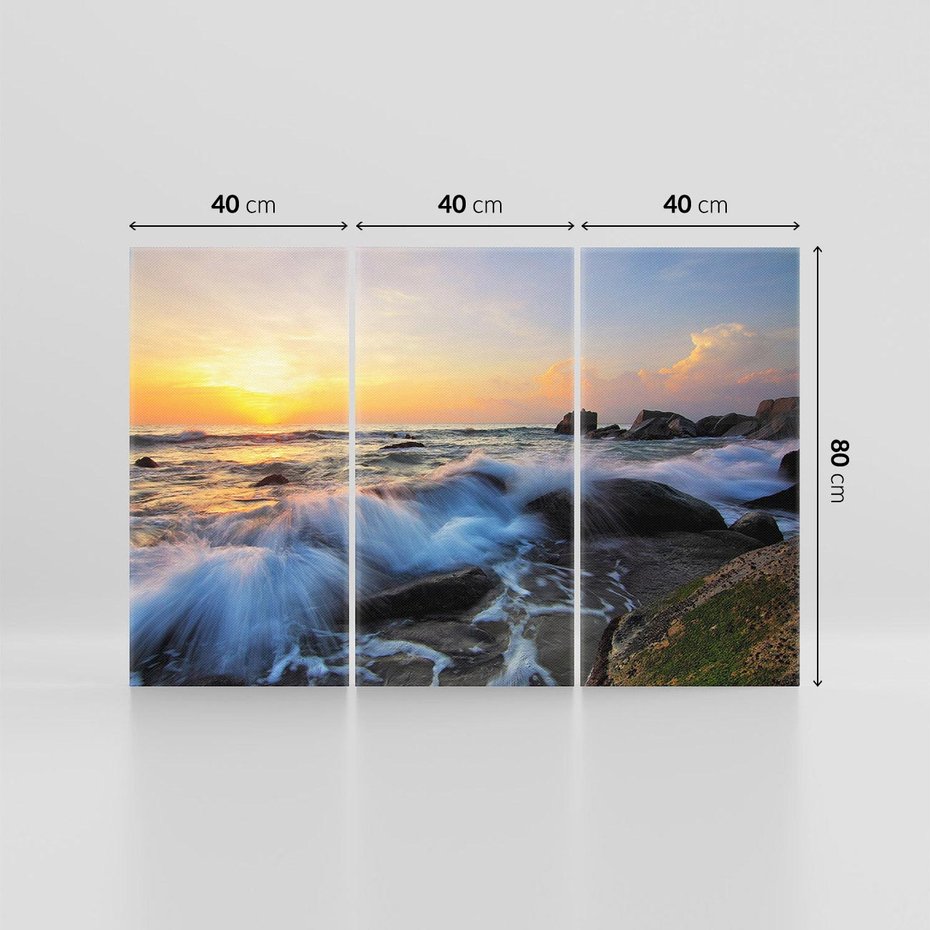 Obraz na płótnie 120x80 - Morze, skały i fale - morze, skały