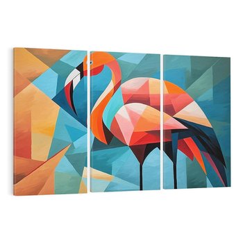 Obraz na płótnie 120x80 - Flamingo - postać flaminga, kubizm