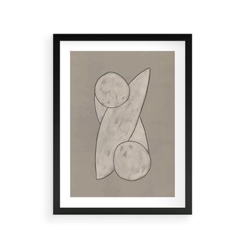 Plakat w ramie 40x50 - Zaklęte Anomalie - nowoczesna geometryczna sztuka, loftowe wnętrze - rama czarna