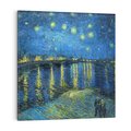 Obraz na płótnie 70x70 - "Starry Night Over the Rhone" (1888) Vincent van Gogh - Reprodukcja - reprodukcja, obraz na płótnie