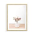 Plakat w ramie 50x70 - Kwiaty w Minimalistycznym Wazonie - kwiaty, wazon - rama drewno
