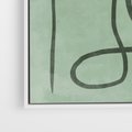 Obraz w ramie 50x70 - Zielone Wariacje w Liniach - abstrakcyjne zielone linie, skandynawski design - rama biała