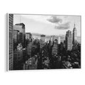 Obraz w ramie 70x50 - Wibracje Miejskiego Życia - miasto, wieżowce - rama biała