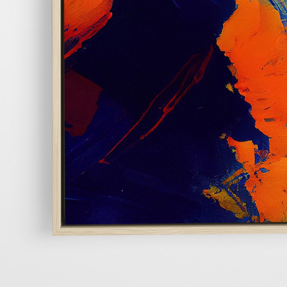 Obraz w ramie 80x120 - Abstrakcyjne wizje czasu - żywe radosne kolory, plamy kolory - rama drewno