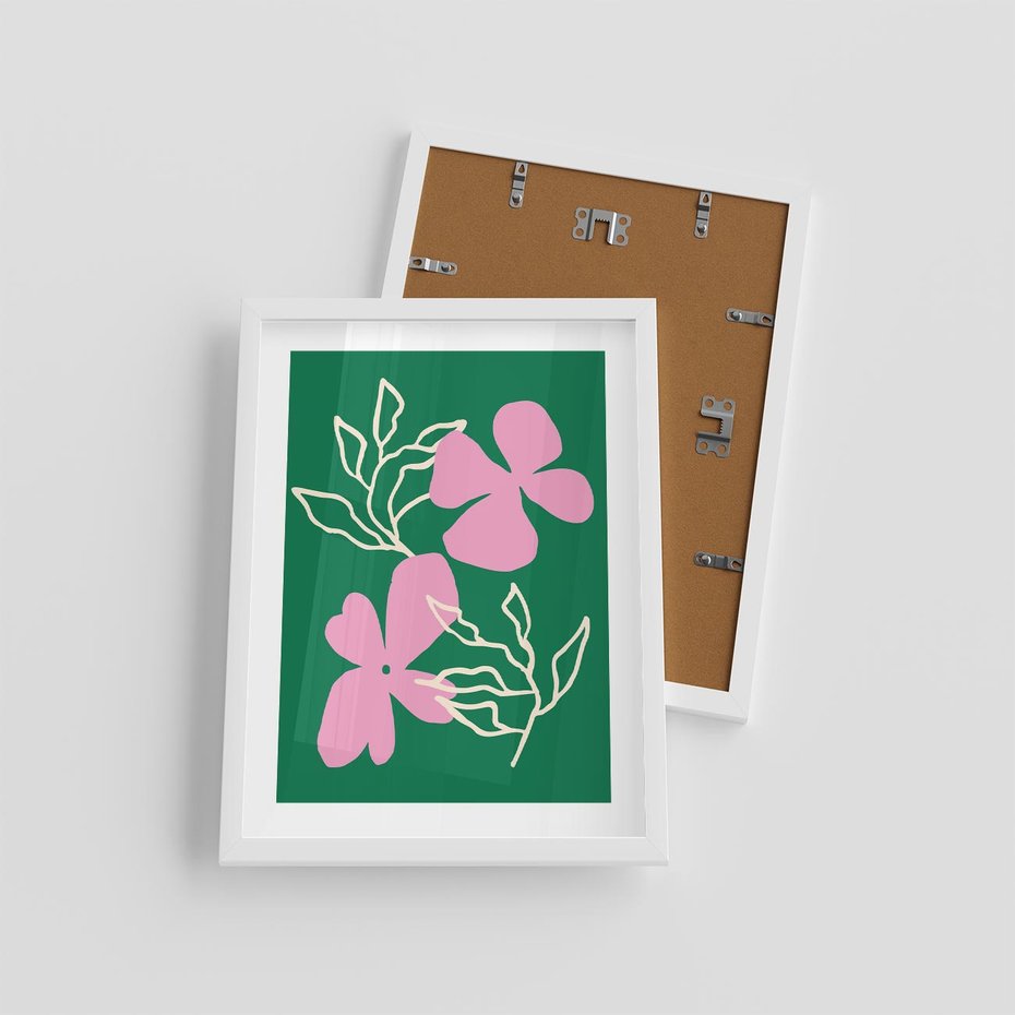 Plakat w ramie 30x40 - Wewnętrzne Fale - abstrakcyjny plakat, boho styl - rama biała