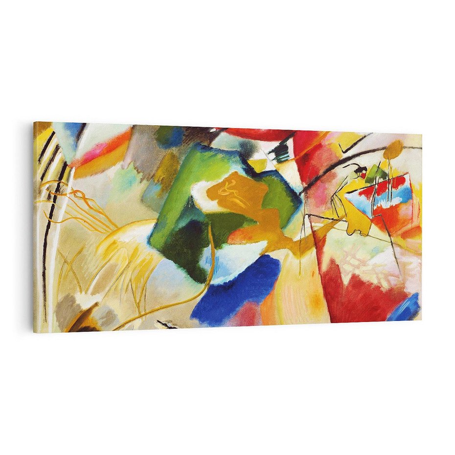 Obraz na płótnie 120x60 - "Obraz z Zielonym Centrum" (1913) Wassily Kandinsky - Reprodukcja - reprodukcja, obraz na płótnie
