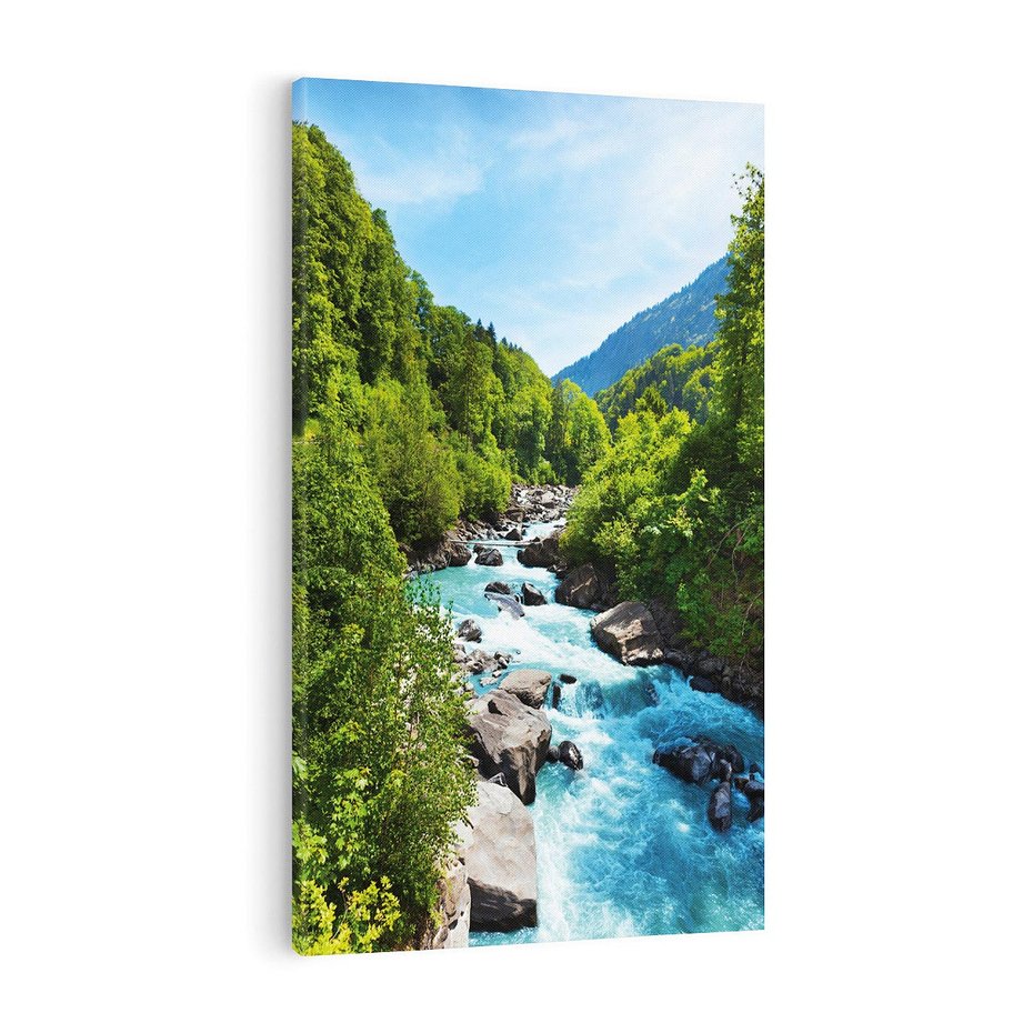 Obraz na płótnie 50x70 - Górski strumyk - strumyk, góry