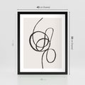 Plakat w ramie 40x50 - Migotliwa Kreatywność - abstrakcyjne szkicowane linie, minimalizm - rama czarna