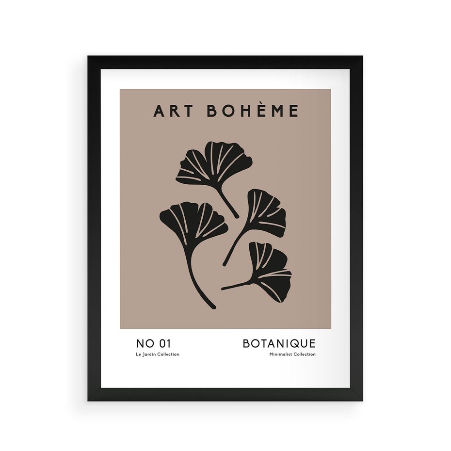 Plakat w ramie 40x50 - Botaniczne wymysły - sztuka boho, plakat - rama czarna