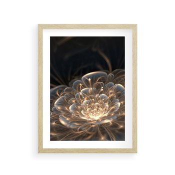 Plakat w ramie 30x40 - Nowoczesny Kwiat - kwiat, nowoczesny - rama drewno