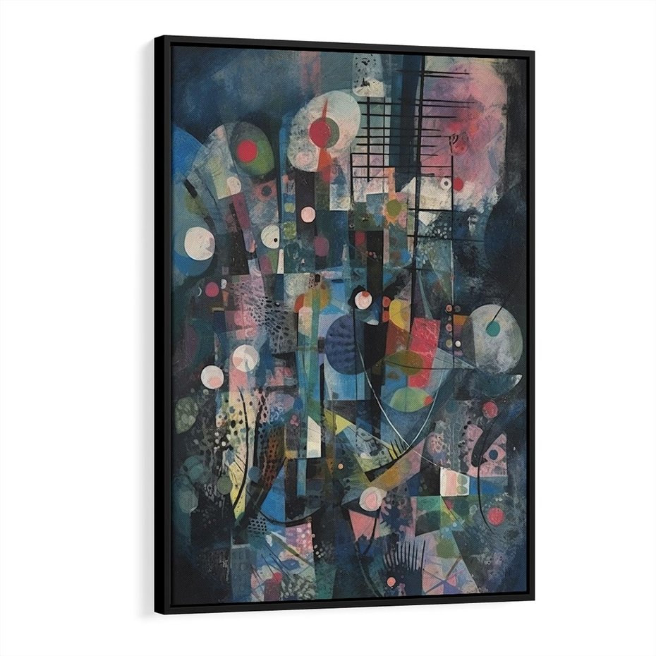 Obraz w ramie 70x100 - Rozbijając Granice Kreatywności - abstrakcyjny obraz, sztuka abstrakcji - rama czarna