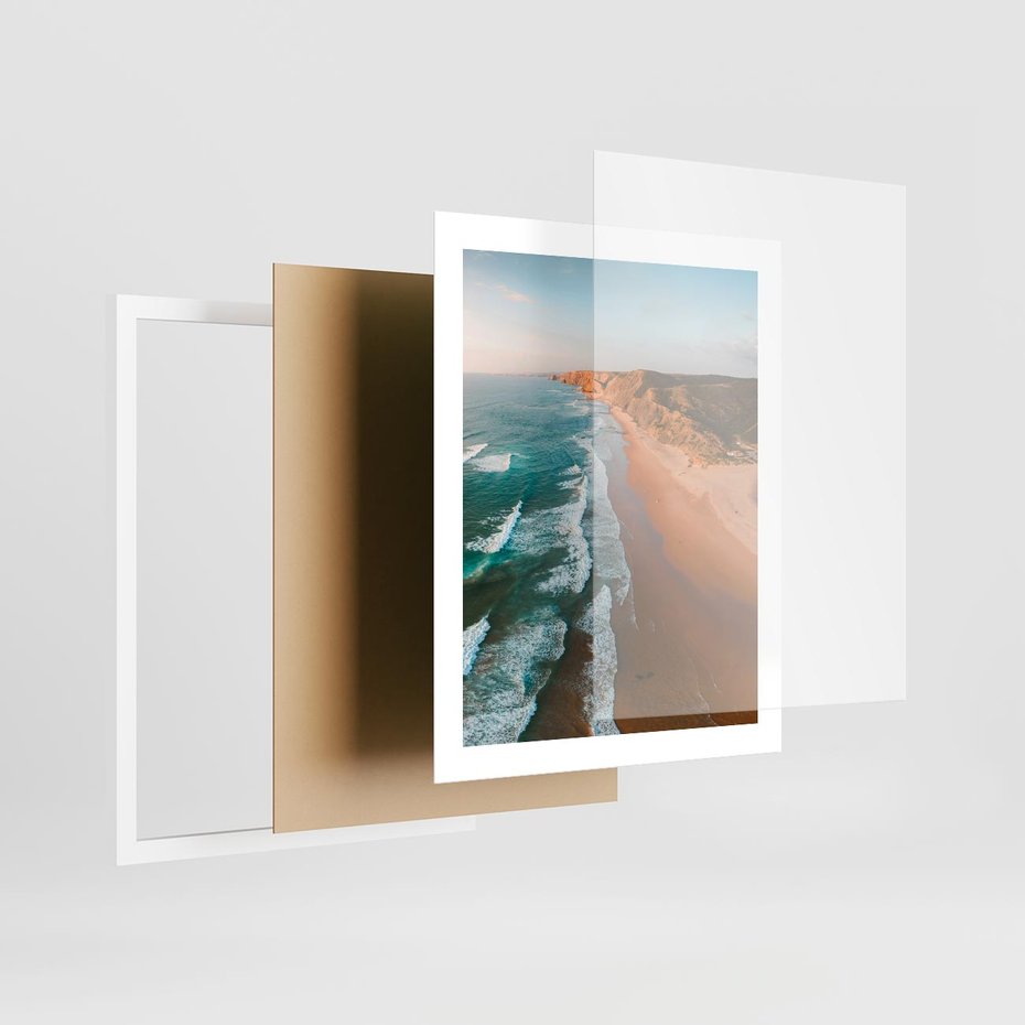 Plakat w ramie 40x50 - Z Lotu Ptaka - fotografia, plaża - rama biała