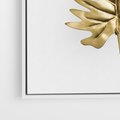 Obraz w ramie 80x80 - Ponadczasowy Urok - złote, liście - rama biała