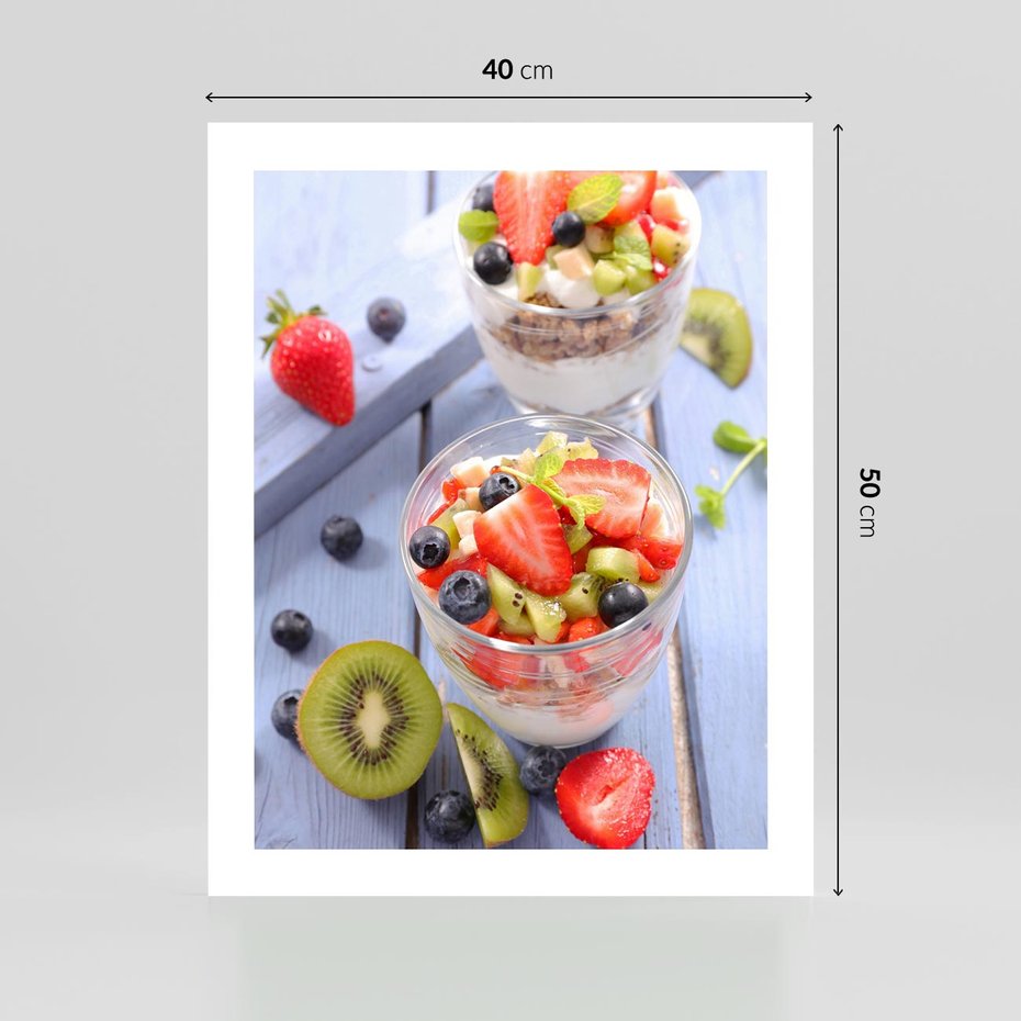 Plakat bez ramy 40x50 - Świeżość i Zdrowie - sałatka, owoce