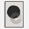 Obraz w ramie 70x100 - Migotliwa Opowieść - abstrakcyjna kompozycja, okręgi - rama czarna