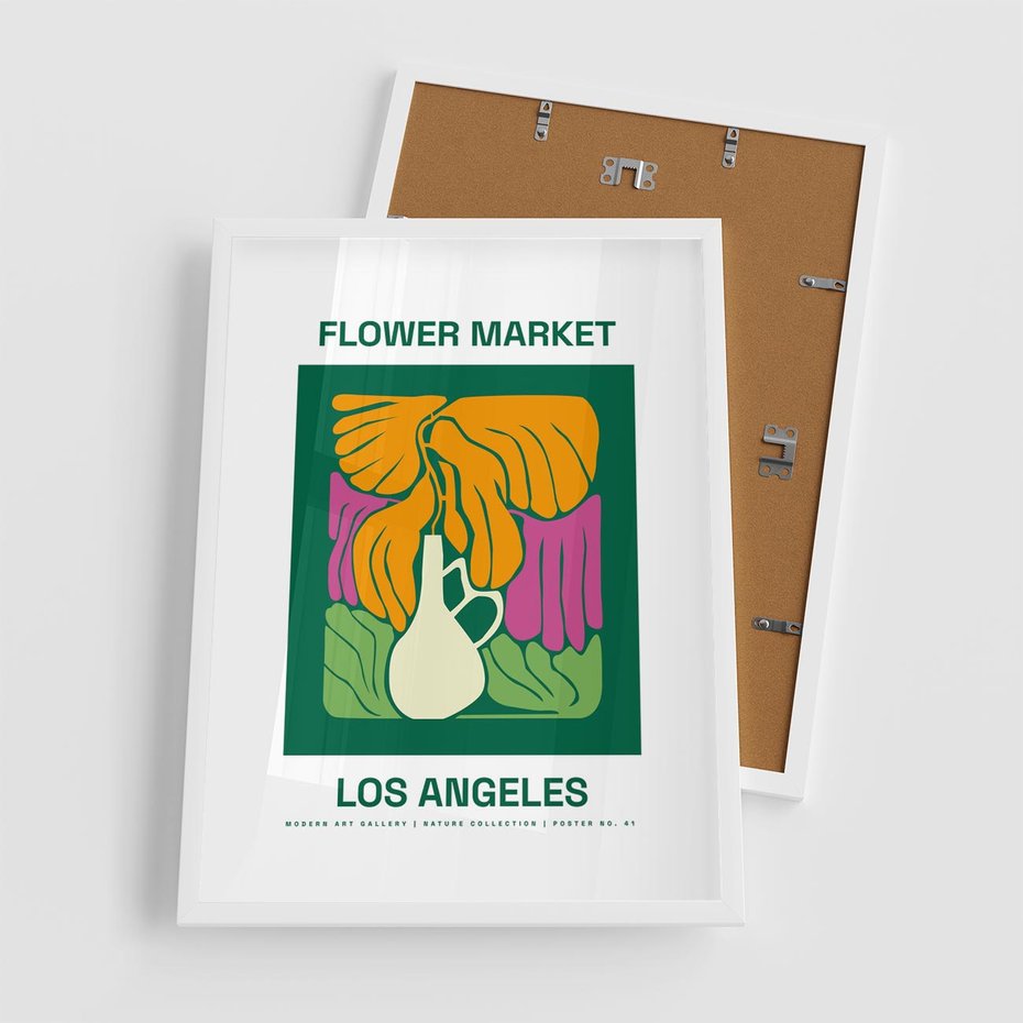 Plakat w ramie 50x70 - Przenikające Kontury - minimalizm, plakat - rama biała