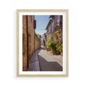 Plakat w ramie 50x70 - Uliczka Wakacyjnego Miasteczka - uliczka, wakacje - rama drewno