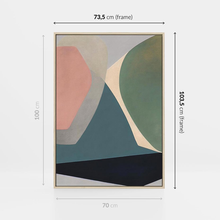 Obraz w ramie 70x100 - Szare Tło Plam - abstrakcyjne plamy, kształty - rama drewno