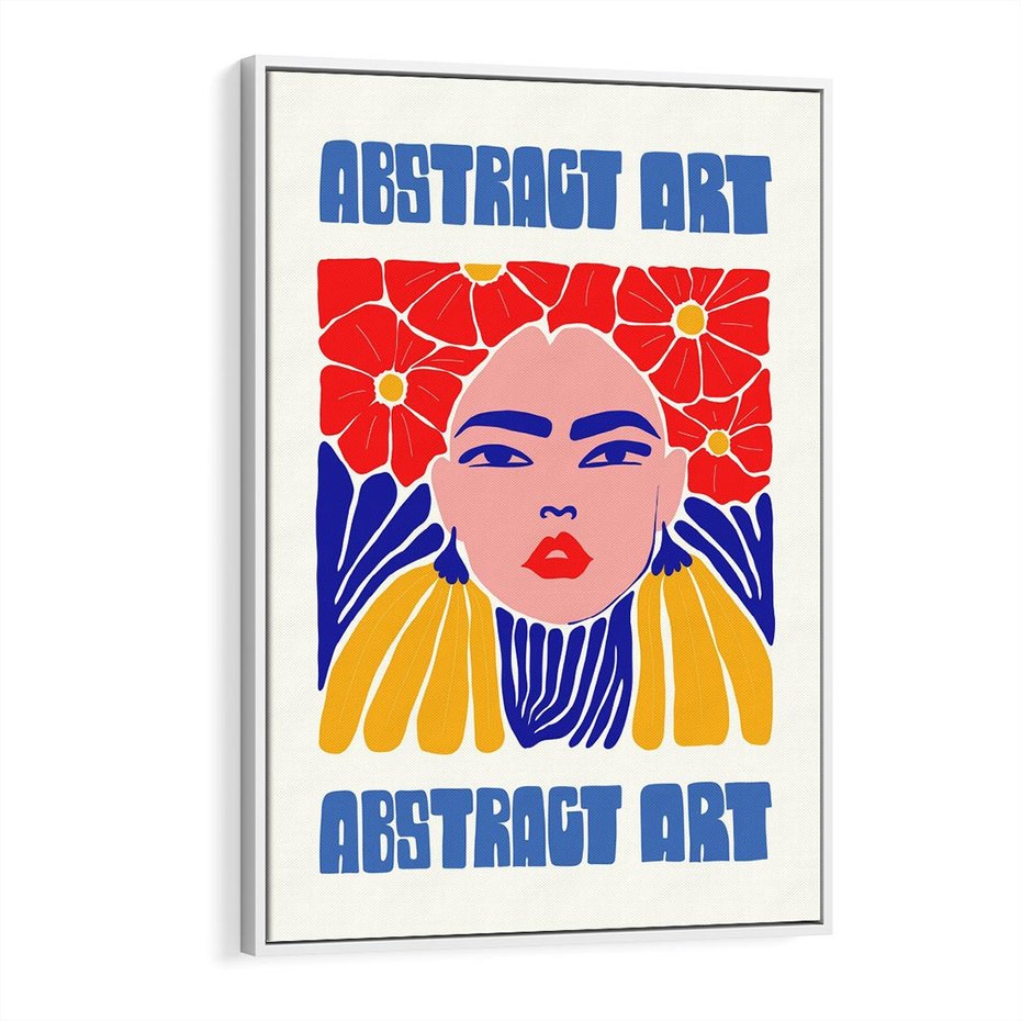 Obraz w ramie 80x120 - Przenikające Refleksje - sztuka abstrakcyjna, nowoczesny plakat - rama biała